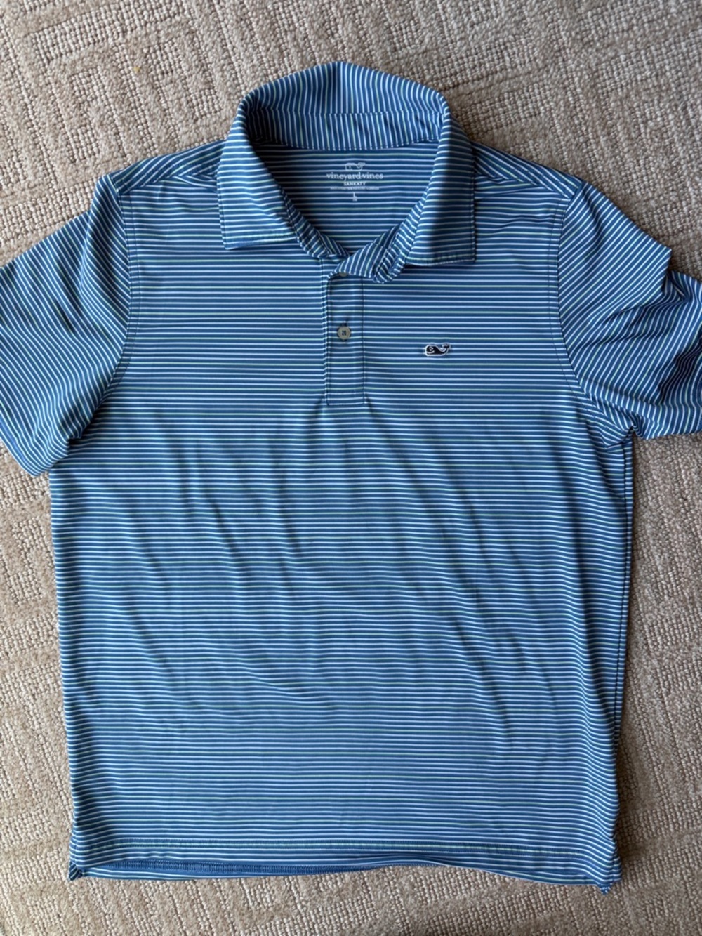 Vineyard Vines Blue and White Striped Men’s Polo